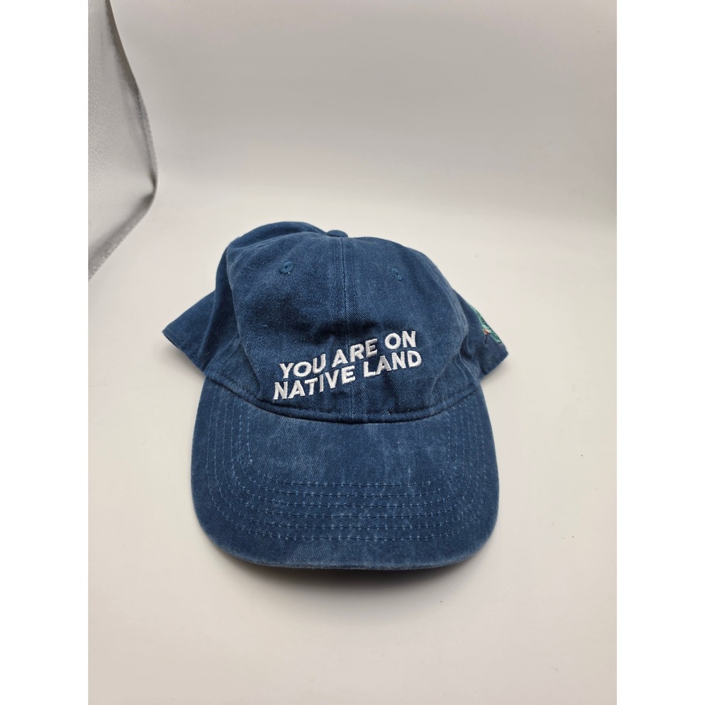 Urban Native Era Blue You Are On Native Land Organic Cotton Dad Hat Adjustable